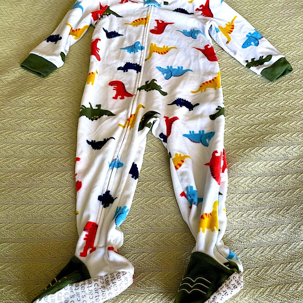 Carter’s 24 Months Zipper Onesie Pajama Boy Dino Fleece